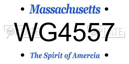 WG4557 Massachusetts License Plate
