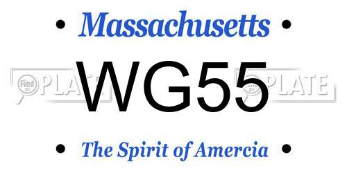 WG55 Massachusetts License Plate