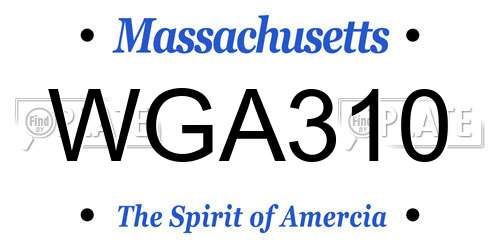 WGA310 Massachusetts License Plate