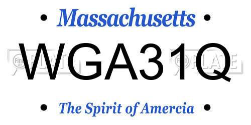 WGA31Q Massachusetts License Plate