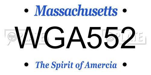 WGA552 Massachusetts License Plate