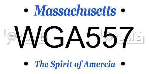 WGA557 Massachusetts License Plate