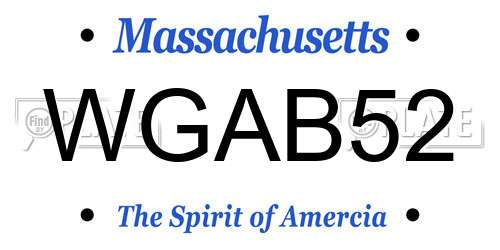 WGAB52 Massachusetts License Plate