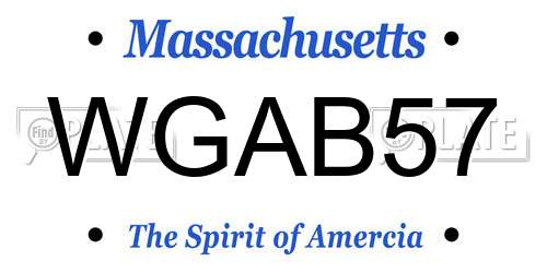 WGAB57 Massachusetts License Plate