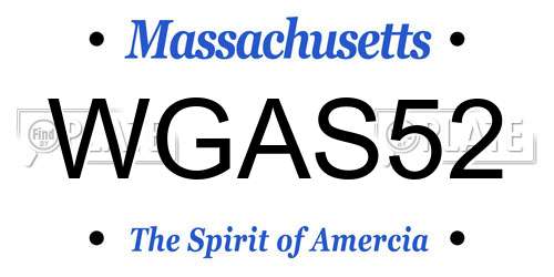 WGAS52 Massachusetts License Plate