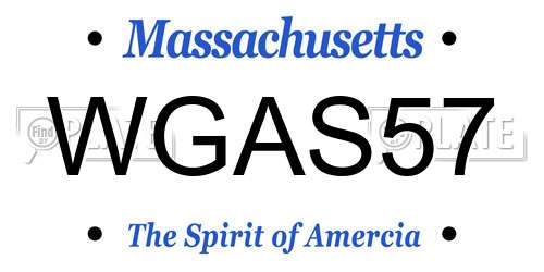 WGAS57 Massachusetts License Plate