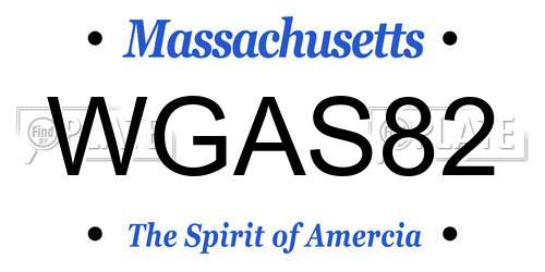 WGAS82 Massachusetts License Plate