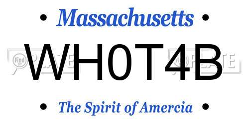 WH0T4B Massachusetts License Plate