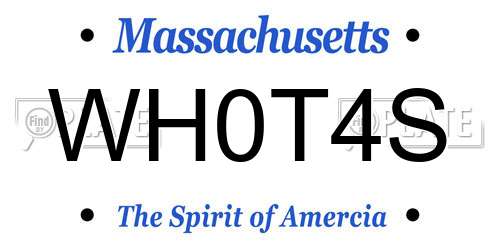 WH0T4S Massachusetts License Plate