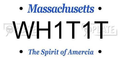 WH1T1T Massachusetts License Plate