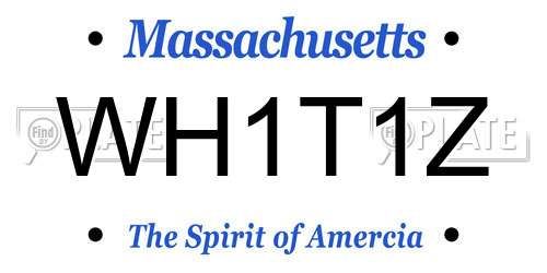 WH1T1Z Massachusetts License Plate