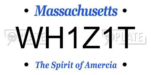 WH1Z1T Massachusetts License Plate