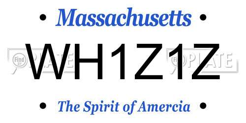 WH1Z1Z Massachusetts License Plate