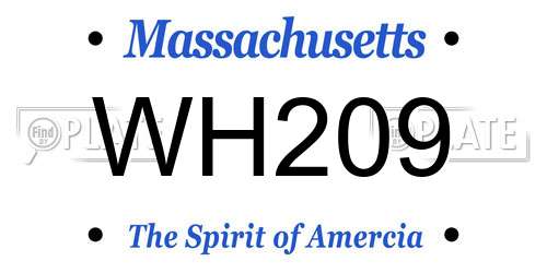 WH209 Massachusetts License Plate