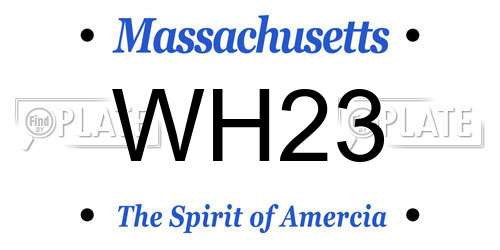 WH23 Massachusetts License Plate