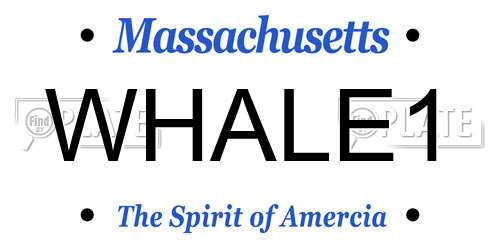 WHALE1 Massachusetts License Plate