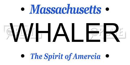 WHALER Massachusetts License Plate