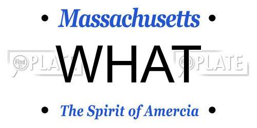 WHAT Massachusetts License Plate