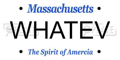 WHATEV Massachusetts License Plate