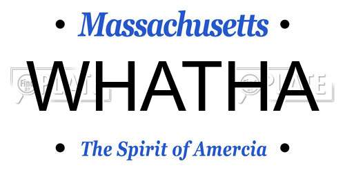 WHATHA Massachusetts License Plate