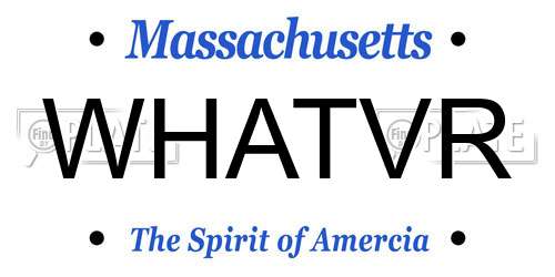 WHATVR Massachusetts License Plate