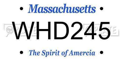 WHD245 Massachusetts License Plate