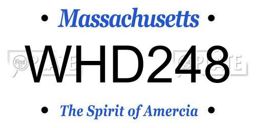 WHD248 Massachusetts License Plate