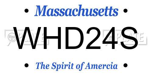 WHD24S Massachusetts License Plate