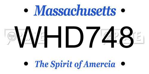 WHD748 Massachusetts License Plate