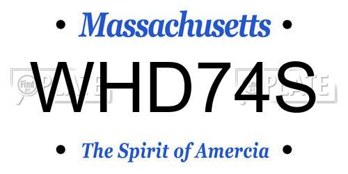 WHD74S Massachusetts License Plate