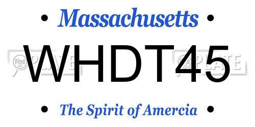 WHDT45 Massachusetts License Plate