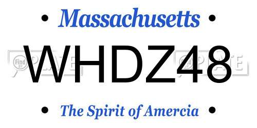 WHDZ48 Massachusetts License Plate