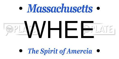 WHEE Massachusetts License Plate