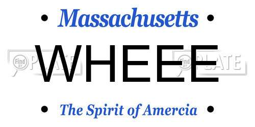 WHEEE Massachusetts License Plate