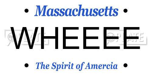 WHEEEE Massachusetts License Plate