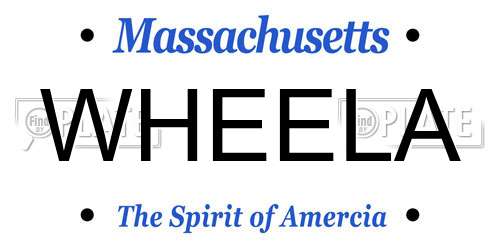 WHEELA Massachusetts License Plate