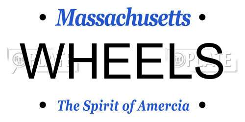 WHEELS Massachusetts License Plate