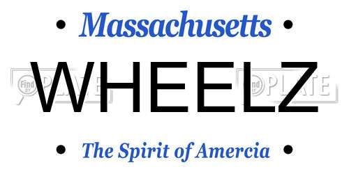 WHEELZ Massachusetts License Plate
