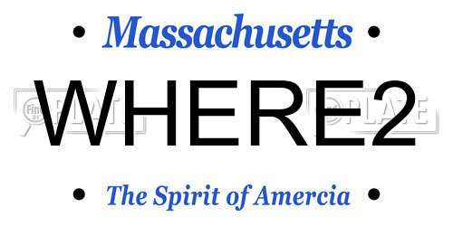 WHERE2 Massachusetts License Plate