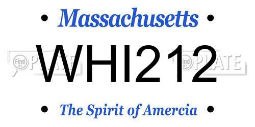 WHI212 Massachusetts License Plate