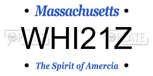 WHI21Z Massachusetts License Plate