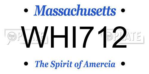 WHI712 Massachusetts License Plate