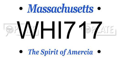 WHI717 Massachusetts License Plate