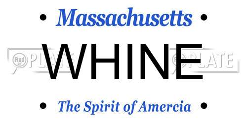 WHINE Massachusetts License Plate