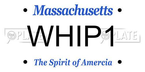 WHIP1 Massachusetts License Plate