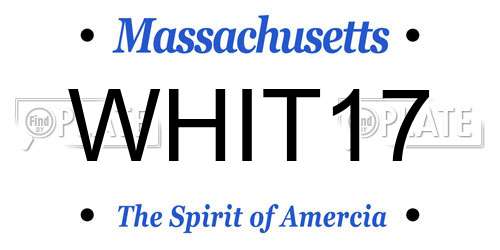 WHIT17 Massachusetts License Plate