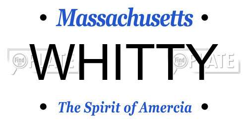 WHITTY Massachusetts License Plate