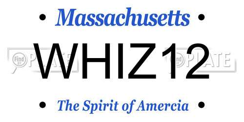 WHIZ12 Massachusetts License Plate