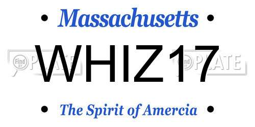 WHIZ17 Massachusetts License Plate