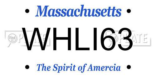 WHLI63 Massachusetts License Plate